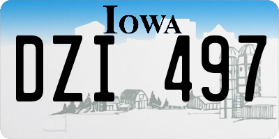 IA license plate DZI497