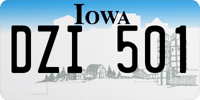 IA license plate DZI501