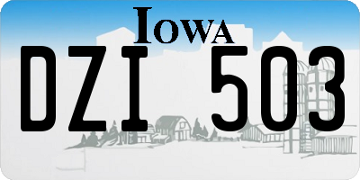 IA license plate DZI503