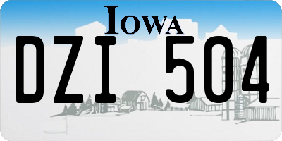 IA license plate DZI504