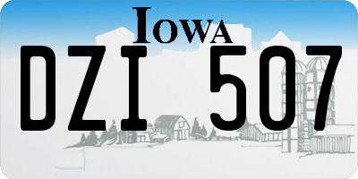 IA license plate DZI507
