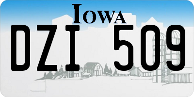 IA license plate DZI509