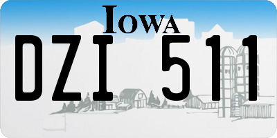 IA license plate DZI511