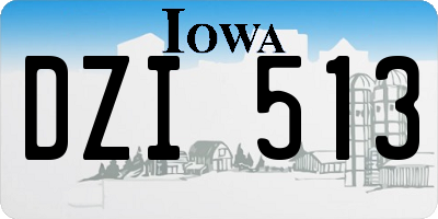 IA license plate DZI513