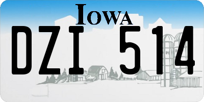IA license plate DZI514