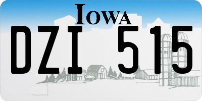 IA license plate DZI515