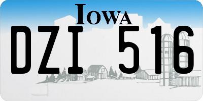 IA license plate DZI516