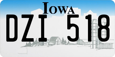 IA license plate DZI518