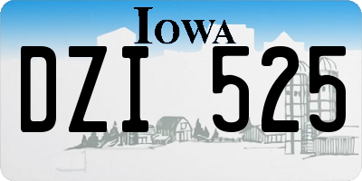 IA license plate DZI525