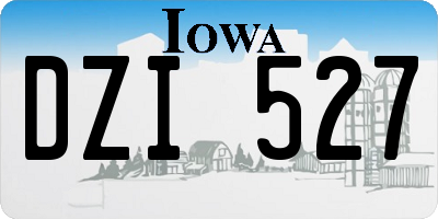 IA license plate DZI527