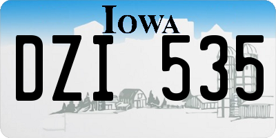 IA license plate DZI535