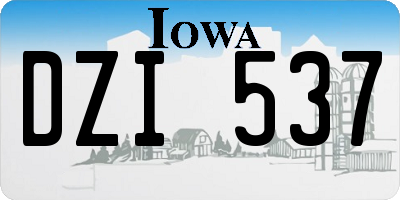 IA license plate DZI537