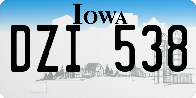 IA license plate DZI538