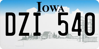 IA license plate DZI540