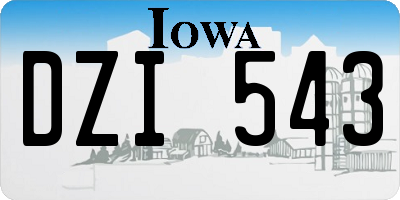 IA license plate DZI543