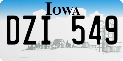 IA license plate DZI549