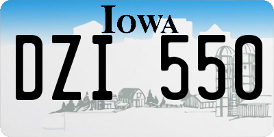 IA license plate DZI550