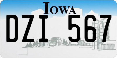 IA license plate DZI567