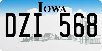 IA license plate DZI568