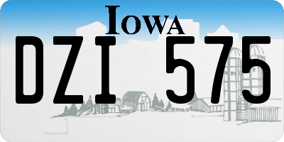 IA license plate DZI575