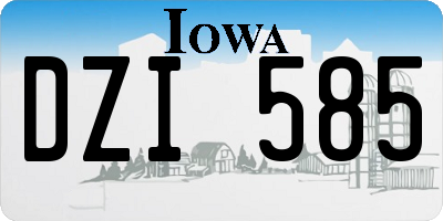 IA license plate DZI585