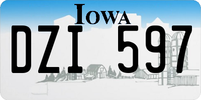 IA license plate DZI597