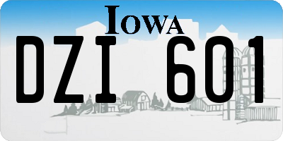 IA license plate DZI601