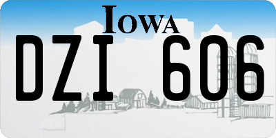 IA license plate DZI606