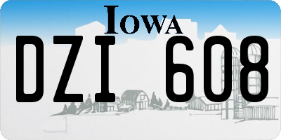 IA license plate DZI608