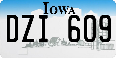 IA license plate DZI609