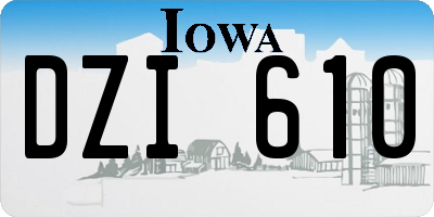 IA license plate DZI610
