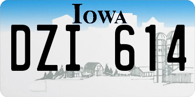 IA license plate DZI614