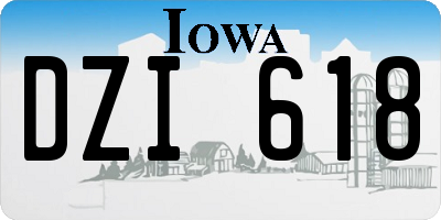 IA license plate DZI618