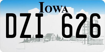 IA license plate DZI626
