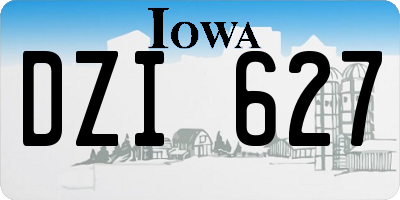 IA license plate DZI627