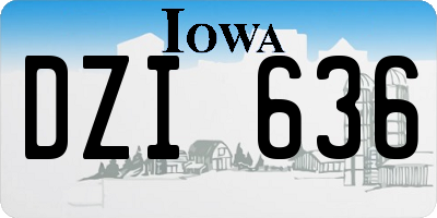 IA license plate DZI636
