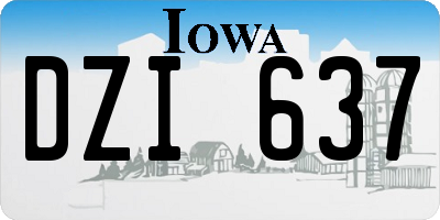 IA license plate DZI637