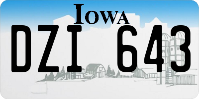 IA license plate DZI643