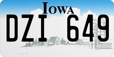 IA license plate DZI649
