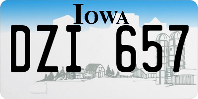 IA license plate DZI657