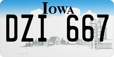 IA license plate DZI667