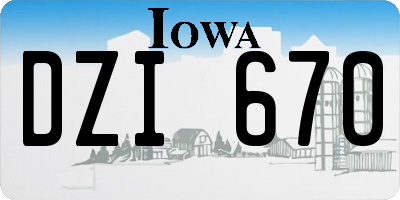 IA license plate DZI670