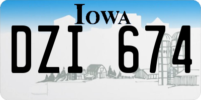 IA license plate DZI674