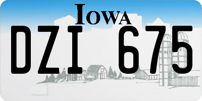 IA license plate DZI675
