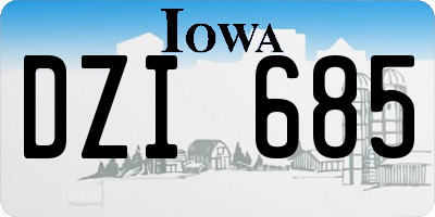 IA license plate DZI685