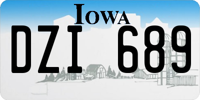 IA license plate DZI689