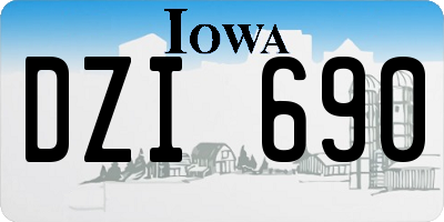 IA license plate DZI690