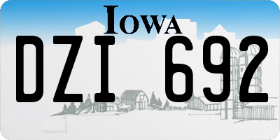 IA license plate DZI692