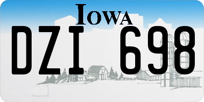 IA license plate DZI698