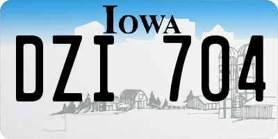 IA license plate DZI704